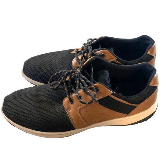 George Mens Size 13 lace Tie Up Sneaker Shoes Brown Mesh Memory Foam - Picture 1 of 5